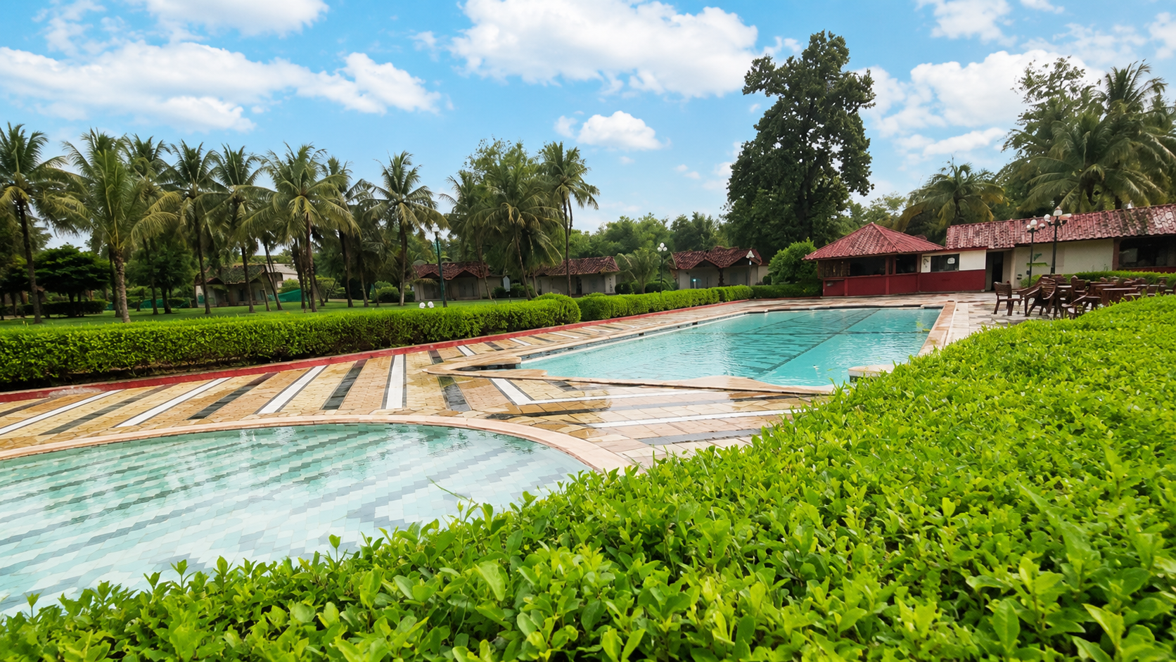 swimming pool with kids pool